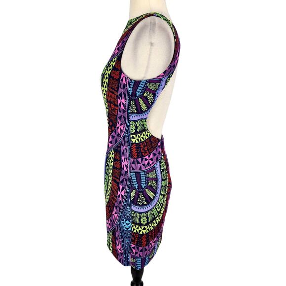 Mara Hoffman Silky Open Back Slip Sheath Mini Dress Colorful Geo Print Size 0 - Picture 5 of 11